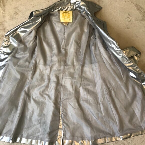 Vintage Wet Seal silver metallic rain trench coat - Picture 2 of 8